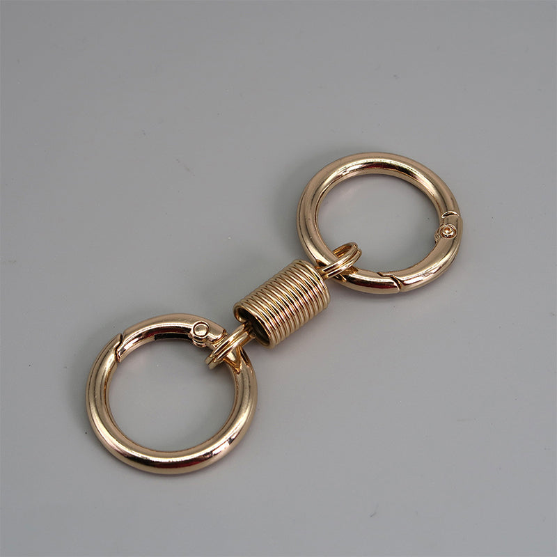 Gluschwein - Nordic Retro Frühling Double Ring Schlüsselanhänger Gold