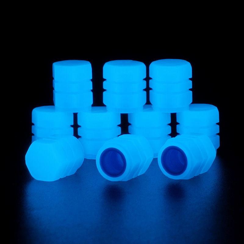 Gluschwein - Universelle fluoreszierende Reifenventilkappen blau