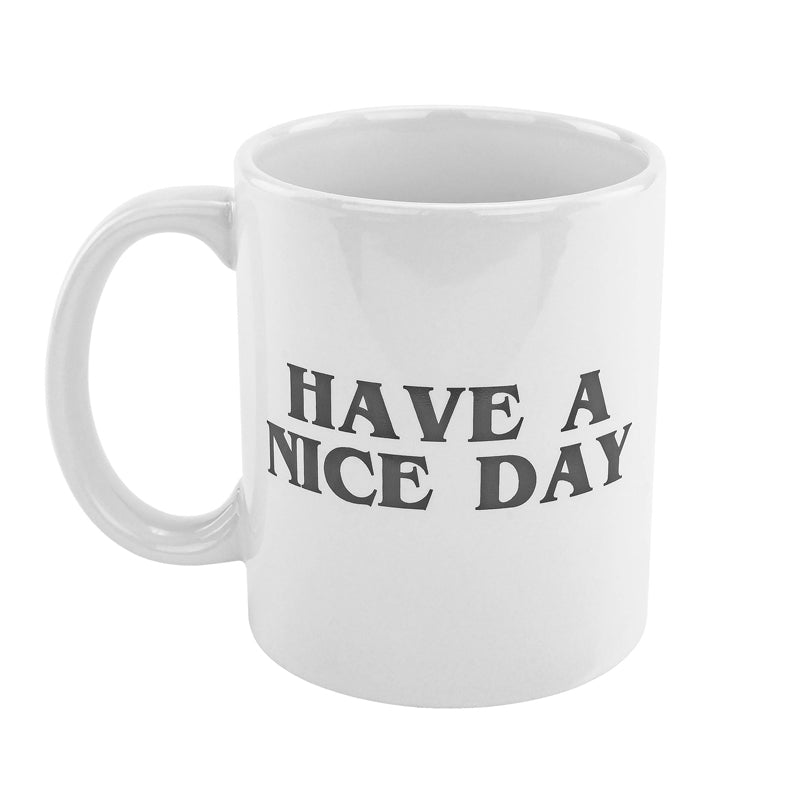 Gluschwein - Lustige Mittelfinger-Tasse „Have a Nice Day“ weiß