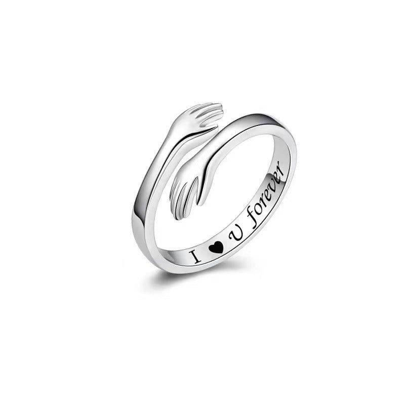 Gluschwein - Bestes geschenk - umarmungsring I love you forever (silber)