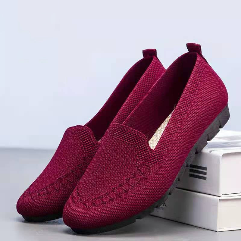 Gluschwein - Damen-Mesh-Slip-On-Freizeitschuhe Rot