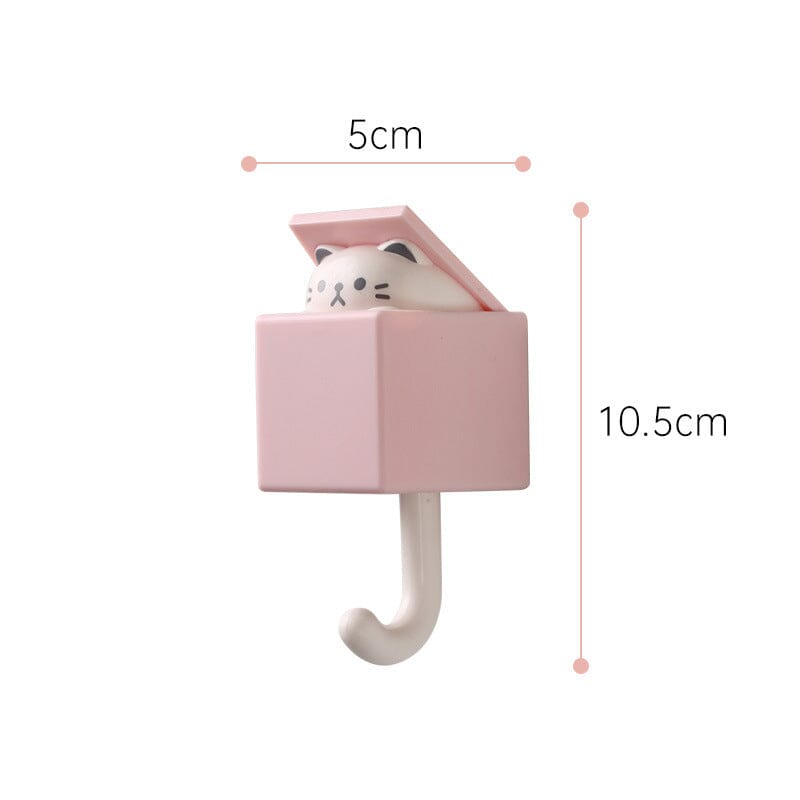 Gluschwein - Niedliche Katze Schlüsselhaken Wanddekoration rosa Katze