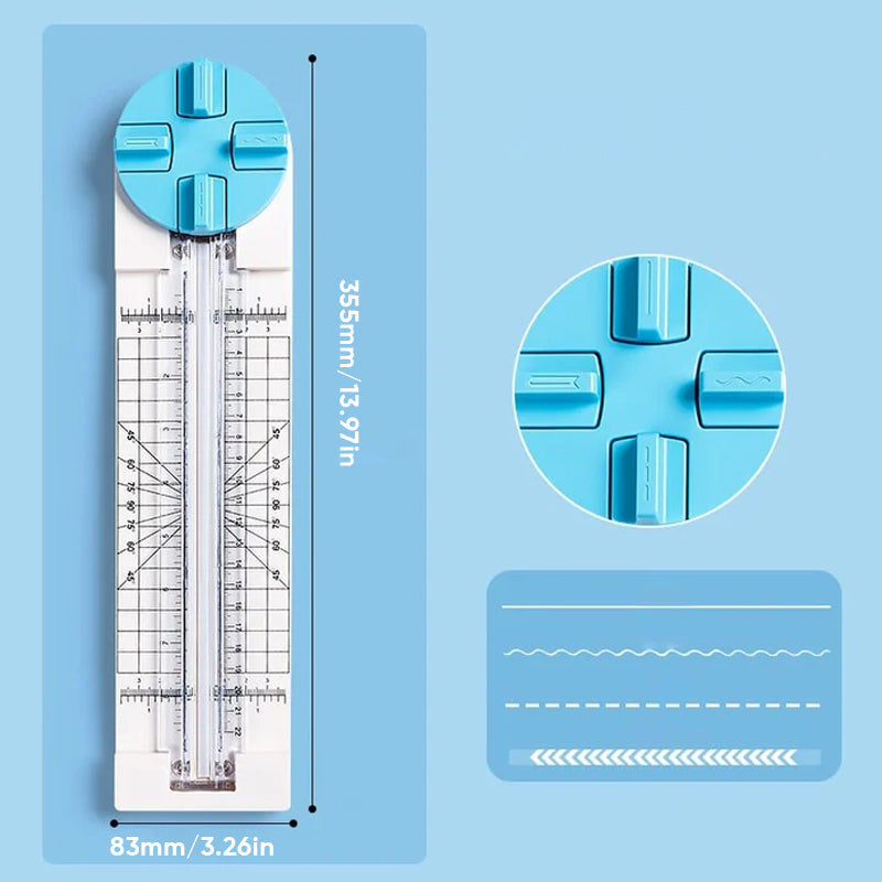 Gluschwein - Tragbarer Mini-Papierschneider Blau(4-in-1-Papierschneider)