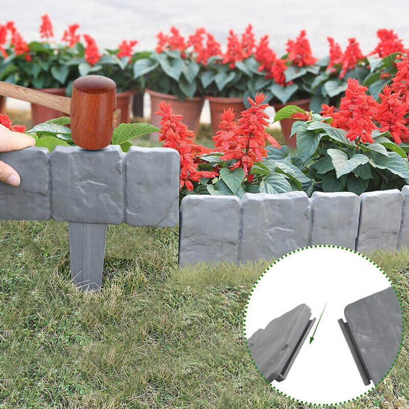 Gluschwein - 🏡 50 % RABATT! 🌿 Gartenzaun aus Kunststein – einfach zu montieren, erweiterbar und naturgetreu ✨