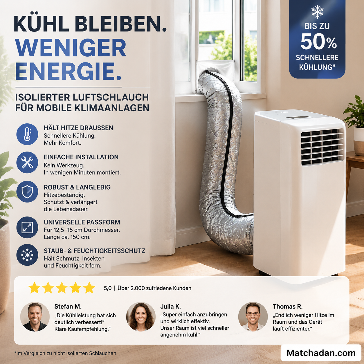 🔥Isolierhülle für Klimaanlagenschläuche: Ein Must-have für den Sommer zu Hause