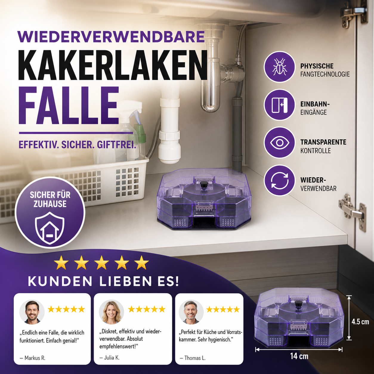 🔥 Heute -50 %! 🚫 Wiederverwendbare Kakerlakenfalle