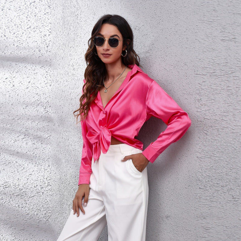 🎀Muttertag Sonderangebot 49% Rabatt🎁Elegantes Satinhemd für Damen