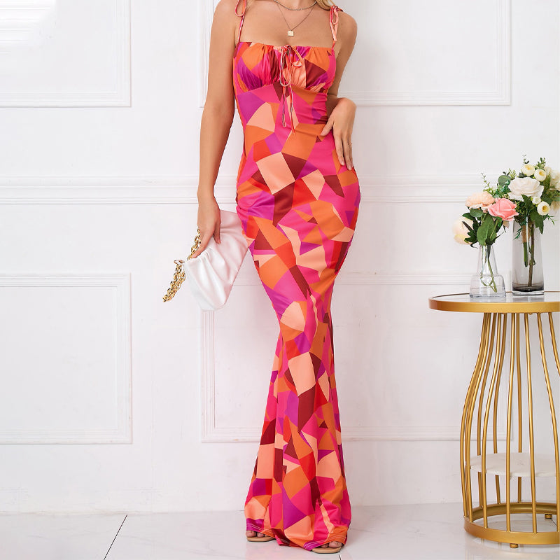 😍Zeitlich begrenzter Rabatt 49% 💥🌸 Fischschwanz Saum Blumendruck Kleider 👗