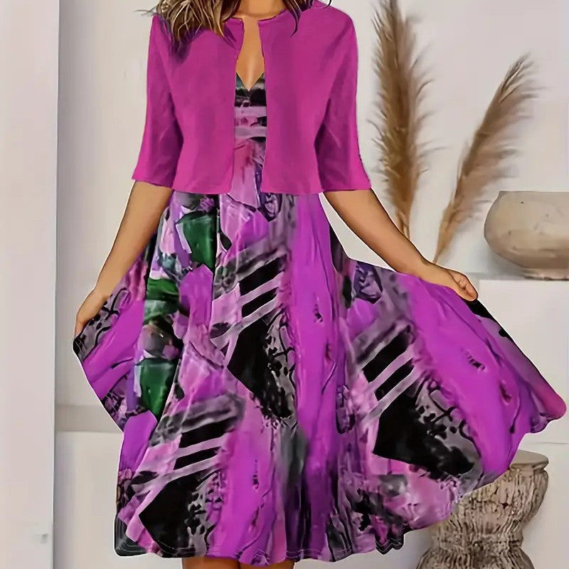 Gluschwein - 💎 -50% AUF DAS ELEGANTE ZWEITEILER-SET! 💎 Ärmelloses Kleid & Kurzer Cardigan – Perfekt für Cocktailpartys & Business 👗