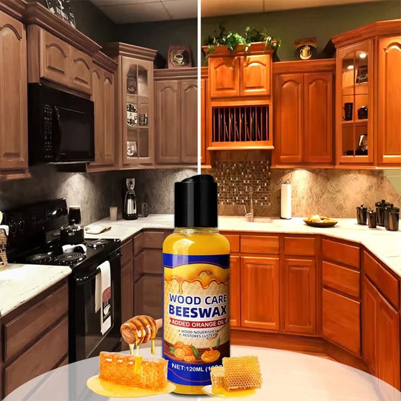 🍊 Natürliche Holzpolitur mit Bienenwachs & Orangenöl – 120 ml – reinigt, poliert & schützt lackierte & unlackierte Möbel, Holzböden – ungiftig, sicher für Kinder & Haustiere