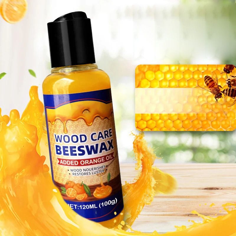 🍊 Natürliche Holzpolitur mit Bienenwachs & Orangenöl – 120 ml – reinigt, poliert & schützt lackierte & unlackierte Möbel, Holzböden – ungiftig, sicher für Kinder & Haustiere