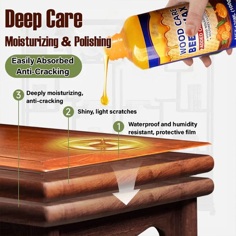 🍊 Natürliche Holzpolitur mit Bienenwachs & Orangenöl – 120 ml – reinigt, poliert & schützt lackierte & unlackierte Möbel, Holzböden – ungiftig, sicher für Kinder & Haustiere