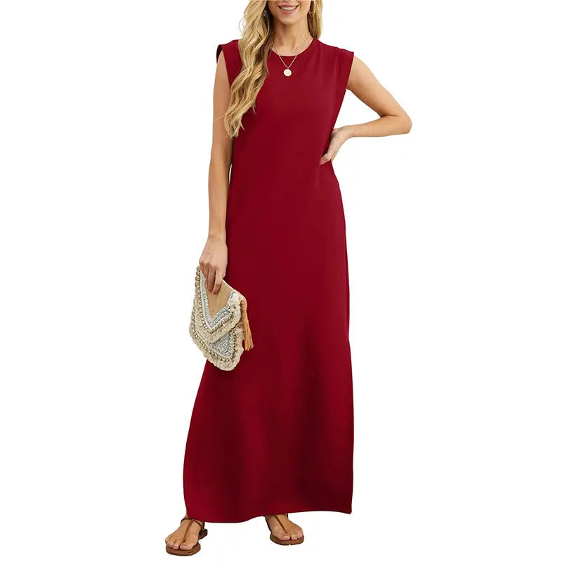 ⏳49% Rabatt! Damen Sommerkleid – Baumwollmischgewebe, bügelfrei, seitlicher Schlitz – lockere Passform, geeignet für Urlaub und Alltag