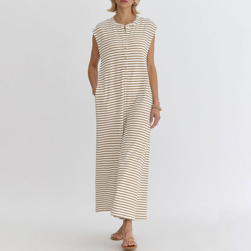 🌺 LIMITIERT: 49% RABATT! 🔥 Gestreifter Freizeit-Jumpsuit für Damen