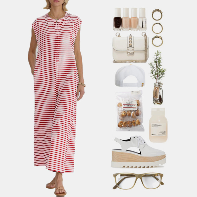 🌺 LIMITIERT: 49% RABATT! 🔥 Gestreifter Freizeit-Jumpsuit für Damen