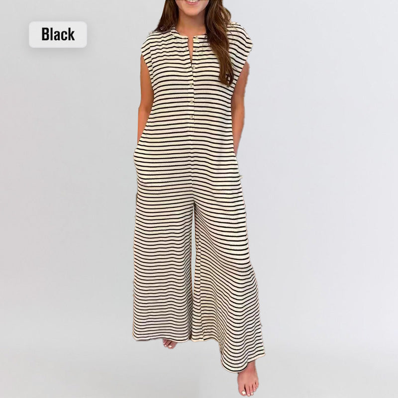 🌺 LIMITIERT: 49% RABATT! 🔥 Gestreifter Freizeit-Jumpsuit für Damen