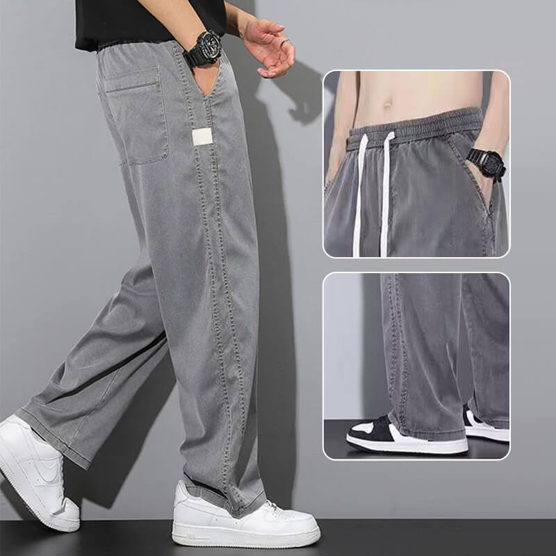 Gluschwein - Atmungsaktive und vielseitige Freizeithose aus Tencel für Herren mit weitem Bein