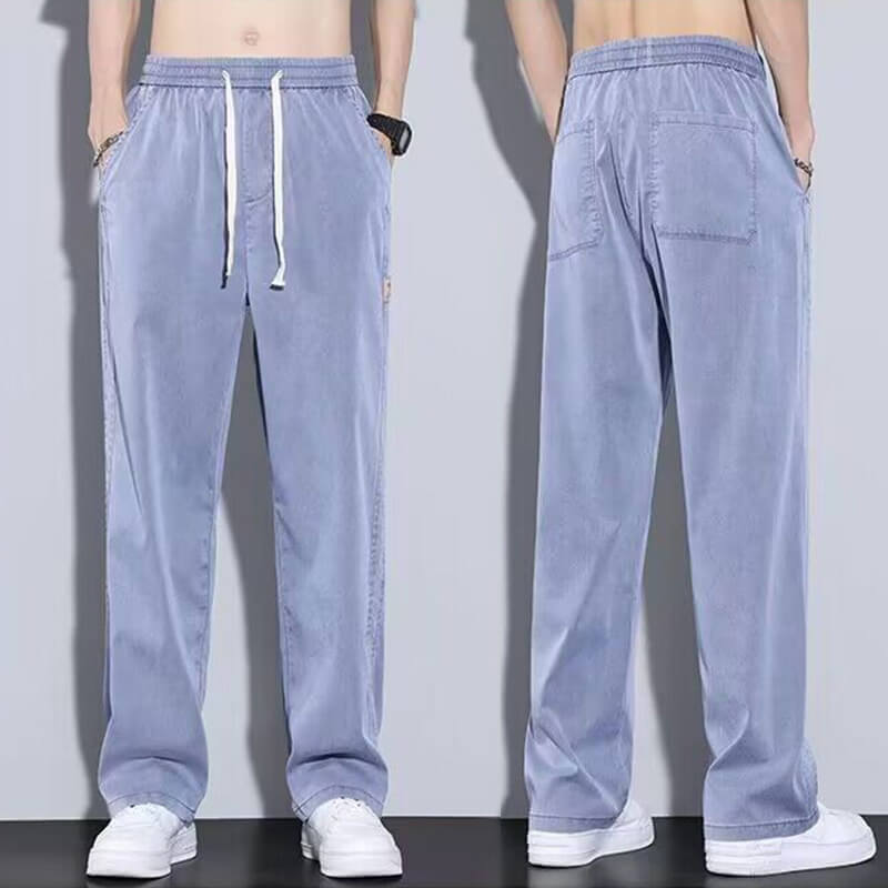 Gluschwein - Atmungsaktive und vielseitige Freizeithose aus Tencel für Herren mit weitem Bein