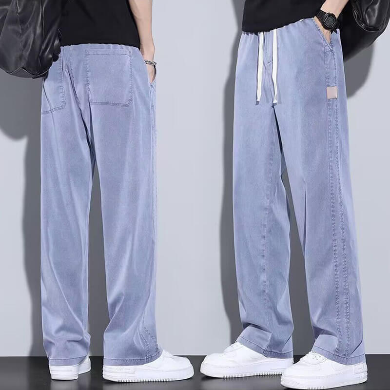 Gluschwein - Atmungsaktive und vielseitige Freizeithose aus Tencel für Herren mit weitem Bein