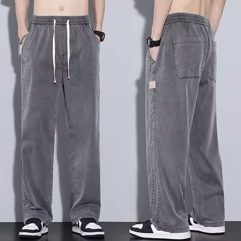 Gluschwein - Atmungsaktive und vielseitige Freizeithose aus Tencel für Herren mit weitem Bein