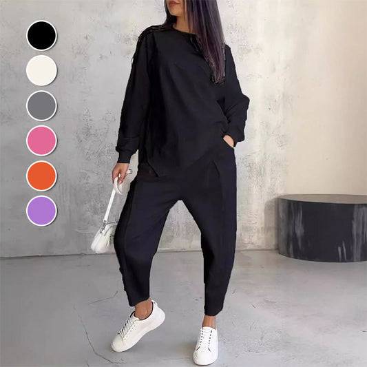 Gluschwein - 💕Damen Langarm-Sweatshirts mit unregelmäßigem Saum & Hosen-Set