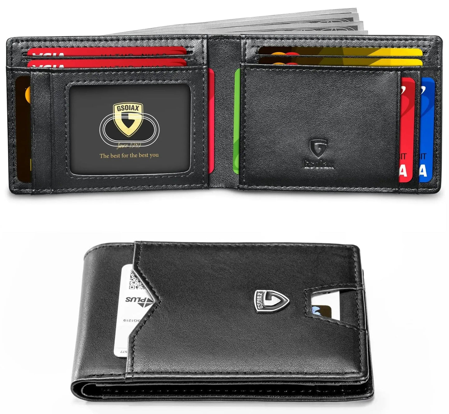 🔥49% Rabatt🔥GSOIAX RFID-Blockierende Herren-Geldbörse 👔 | Ultradünn (0,8 Zoll) mit 11 Kartenfächern & 5 Jahre Garantie – Perfekt für Reisen & Business