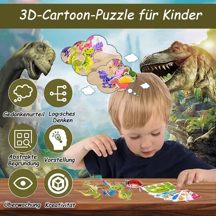 🧩 KAUFE 3, ERHALTE 4! ✨ 3D-Cartoon-Puzzle – 57 Teile mit Leuchtfarben, Fördert Kreativität & Räumliches Denken Bei Kindern Ab 4 Jahren 🎨