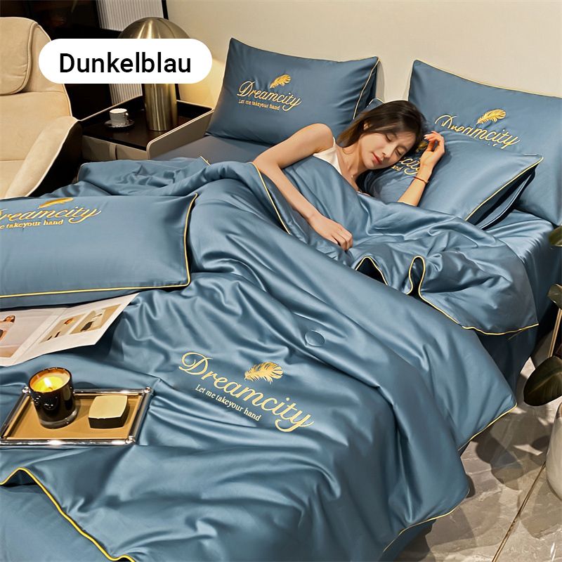 Waschbare, kühlende 4-teilige Bettwäsche – Perfekt für heiße Nächte! 🌙❄️