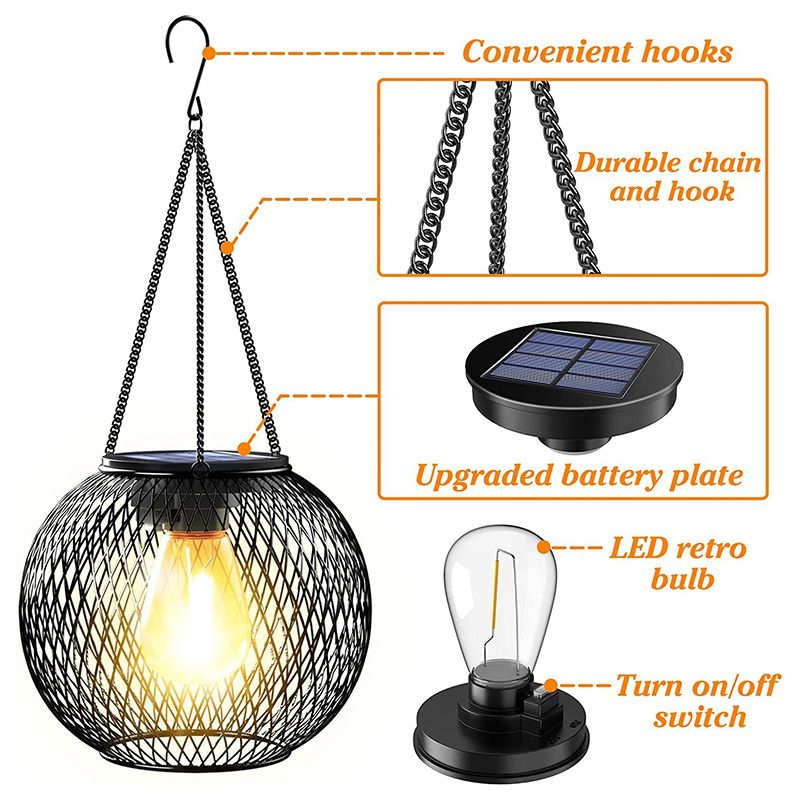 🌞💎 -50% Retro Solar-Hängelampe 💡✨ IP65 wasserdicht, 12h Leuchtdauer, umweltfreundlich für Garten & Terrasse