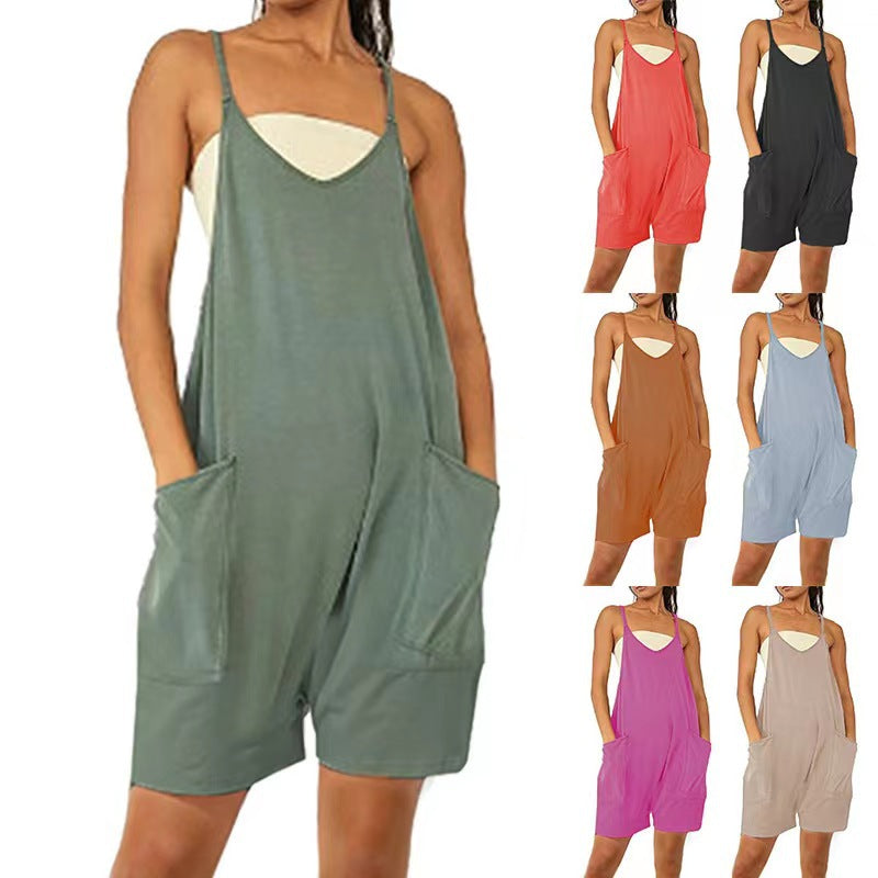 💥Begrenztes Zeitangebot: 49% Rabatt💐Damen Sommer Tankkleid - Ärmelloser Jumpsuit mit Taschen
