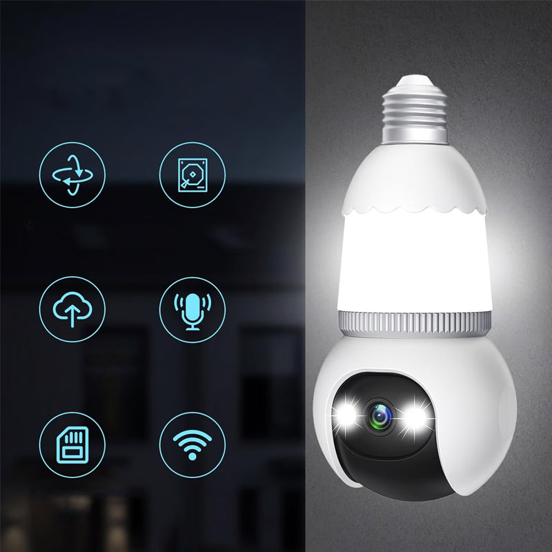 🌷🏡 Frühlingsdeal: 50% Rabatt! 🔍🌙 360° Smart-Wächter – Kabellose HD-Glühbirnenkamera, App-Steuerung, Farbnachtsicht. Sicherheit & Überwachung leicht gemacht.