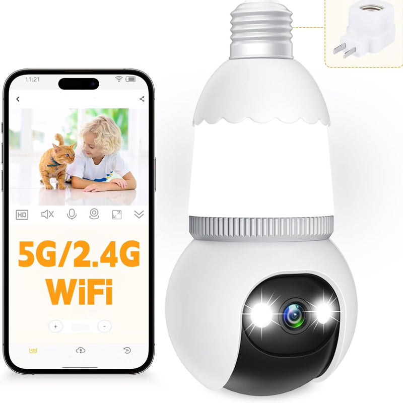 🌷🏡 Frühlingsdeal: 50% Rabatt! 🔍🌙 360° Smart-Wächter – Kabellose HD-Glühbirnenkamera, App-Steuerung, Farbnachtsicht. Sicherheit & Überwachung leicht gemacht.