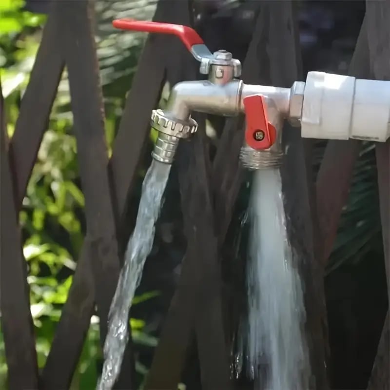 🔥 BLITZANGEBOT: 50 % RABATT! ⚙️ Universeller Gartenwasserhahn aus Edelstahl mit zwei Ausläufen – separate Ventile, besonders robust und einfach zu installieren 🚰