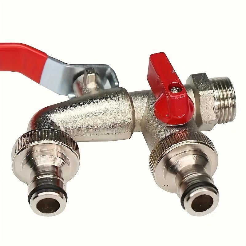 🔥 BLITZANGEBOT: 50 % RABATT! ⚙️ Universeller Gartenwasserhahn aus Edelstahl mit zwei Ausläufen – separate Ventile, besonders robust und einfach zu installieren 🚰