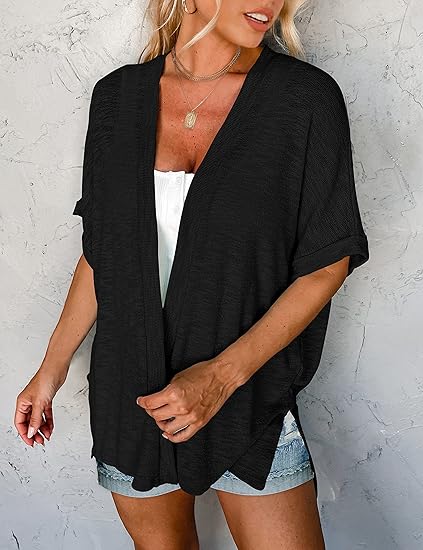 Sommer-Sonderangebot: 49 % Rabatt!🏳️‍🌈Neue, stylische, fließende Kurzarm-Strickjacke (Modelljahr 2026)