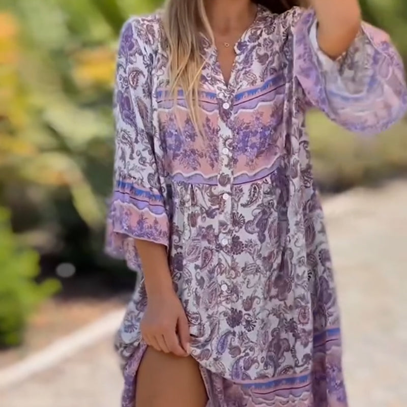 🔥🔥✨Damen Floral V-Neck Dress