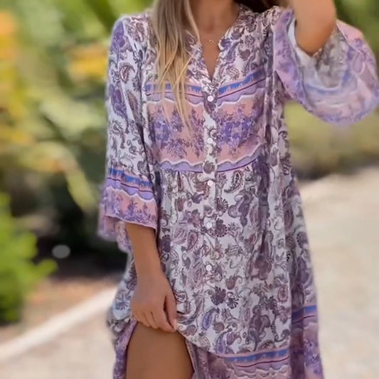 Gluschwein - 🔥🔥✨Damen Floral V-Neck Dress
