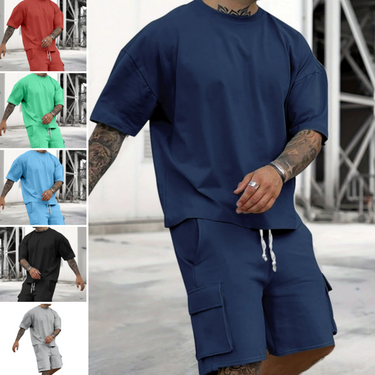 Gluschwein - 👕 50% RABATT! 🔥 Set aus Freizeit-T-Shirt mit Kurzen Ärmeln & Shorts für Herren – Bequemer Schnitt, Leichter Stoff & Perfekt Für Warme Tage ☀️