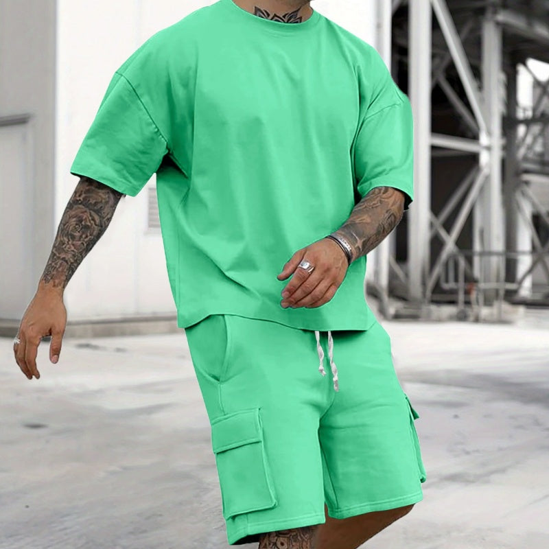👕 50% RABATT! 🔥 Set aus Freizeit-T-Shirt mit Kurzen Ärmeln & Shorts für Herren – Bequemer Schnitt, Leichter Stoff & Perfekt Für Warme Tage ☀️