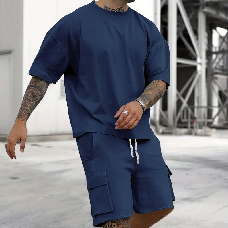 👕 50% RABATT! 🔥 Set aus Freizeit-T-Shirt mit Kurzen Ärmeln & Shorts für Herren – Bequemer Schnitt, Leichter Stoff & Perfekt Für Warme Tage ☀️