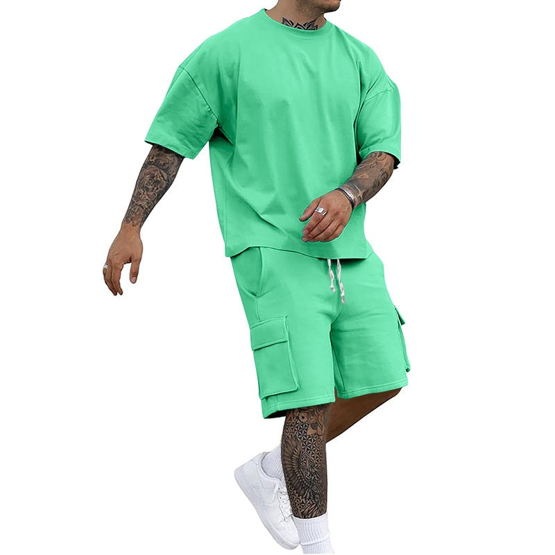 👕 50% RABATT! 🔥 Set aus Freizeit-T-Shirt mit Kurzen Ärmeln & Shorts für Herren – Bequemer Schnitt, Leichter Stoff & Perfekt Für Warme Tage ☀️
