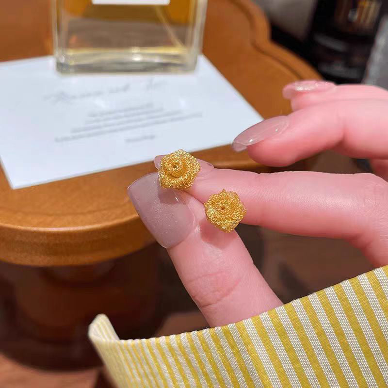 Gluschwein - 🔥Solange der Vorrat reicht 40 % Rabatt!🎉Die goldenen Jahre- Vielseitige goldene Rosen-Ohrringe für Damen
