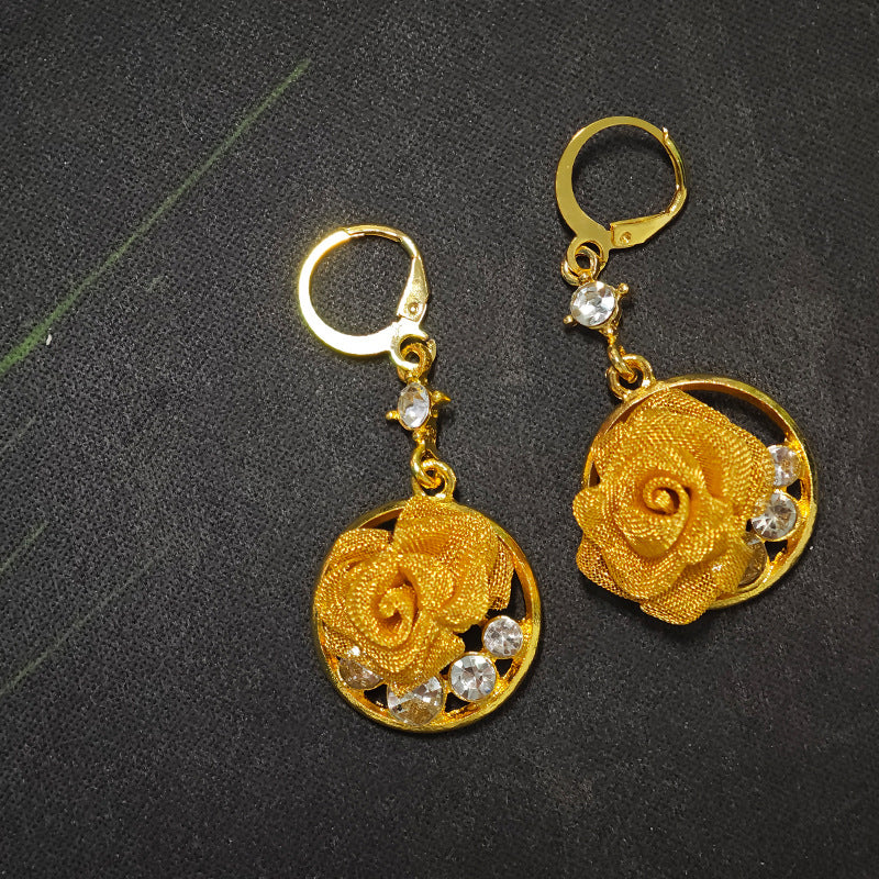 Gluschwein - 🔥Solange der Vorrat reicht 40 % Rabatt!🎉Die goldenen Jahre- Vielseitige goldene Rosen-Ohrringe für Damen
