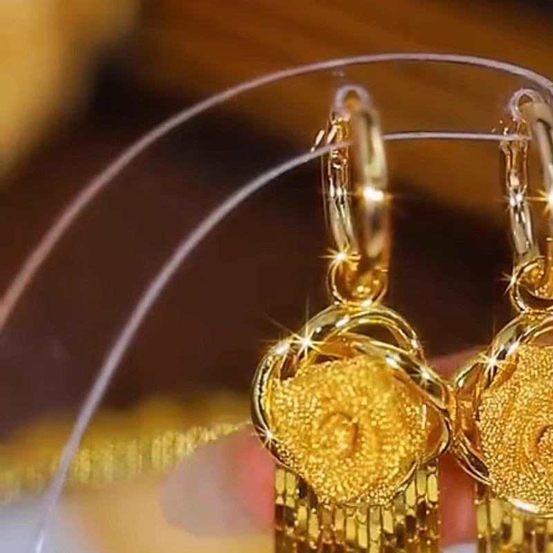 Gluschwein - 🔥Solange der Vorrat reicht 40 % Rabatt!🎉Die goldenen Jahre- Vielseitige goldene Rosen-Ohrringe für Damen