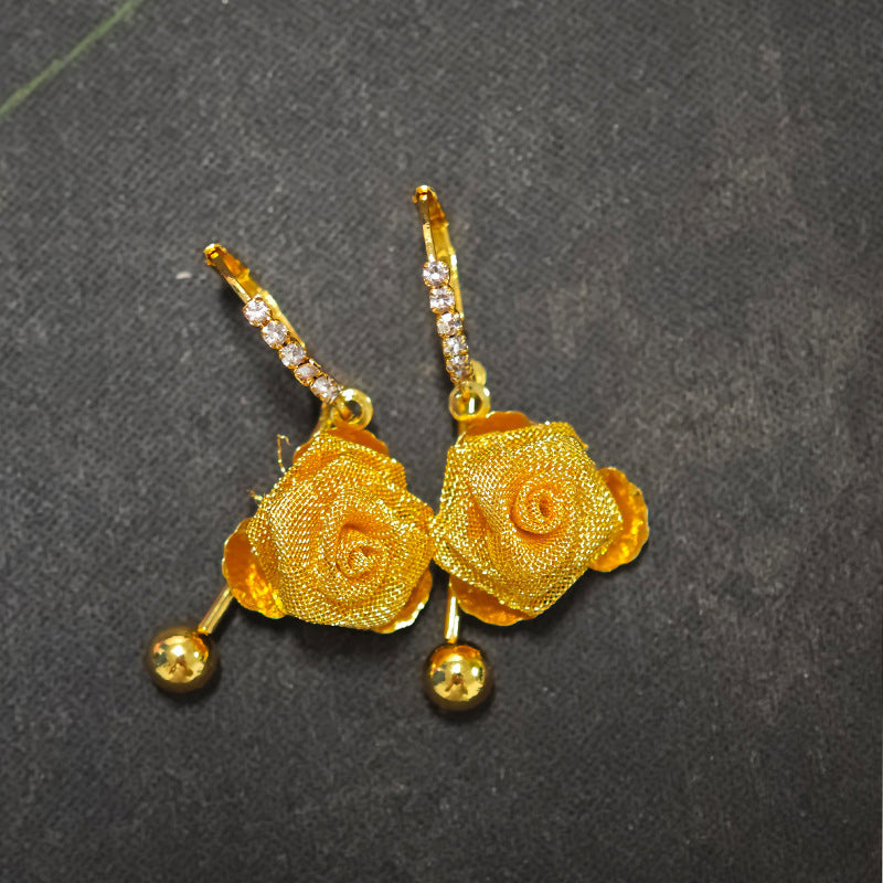 Gluschwein - 🔥Solange der Vorrat reicht 40 % Rabatt!🎉Die goldenen Jahre- Vielseitige goldene Rosen-Ohrringe für Damen