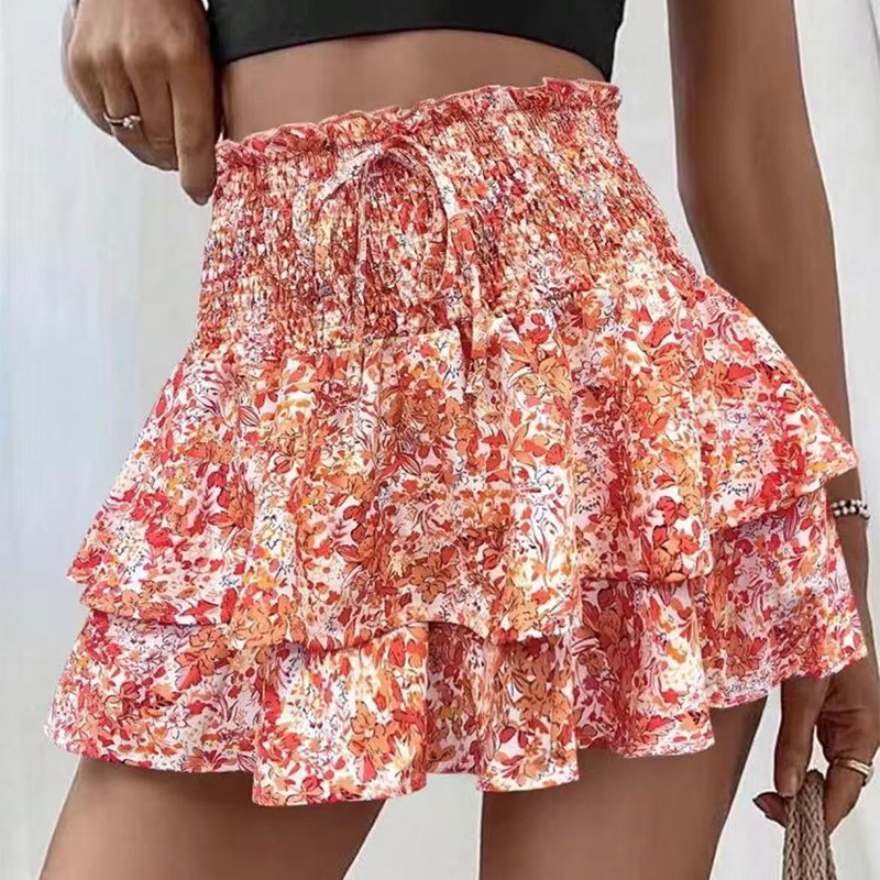 Gluschwein - 😍LAST DAY PROMOTION - 49%OFF💕Lightweight Slimming Floral Ruffle Tiered Skirt✨
