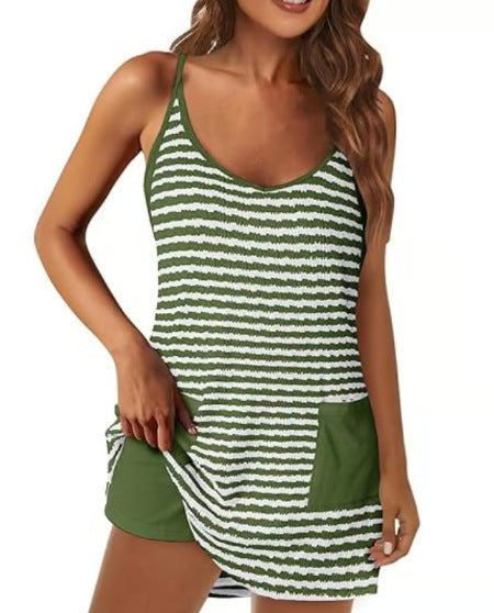 💥Begrenztes Angebot: 49% Rabatt, Geschenk 🎁 Damen ärmelloses Sommerkleid mit Shorts