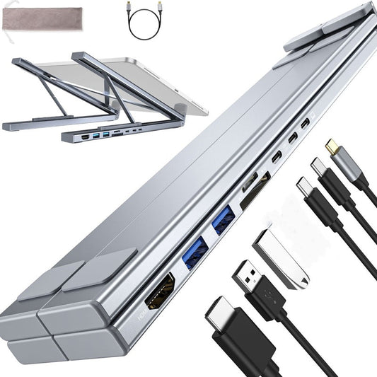 Gluschwein - 💻 45% RABATT! ⚡ 2-in-1 USB-C Dockingstation & Laptopständer – 8 Ports, 4K HDMI & Höhenverstellbar für Mehr Produktivität 🖥️