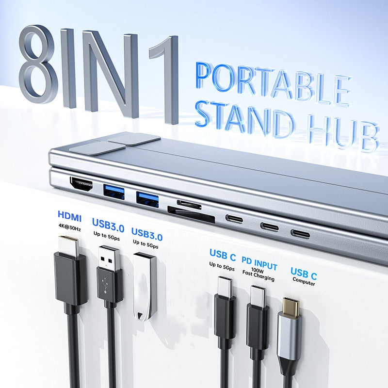 Gluschwein - 💻 45% RABATT! ⚡ 2-in-1 USB-C Dockingstation & Laptopständer – 8 Ports, 4K HDMI & Höhenverstellbar für Mehr Produktivität 🖥️