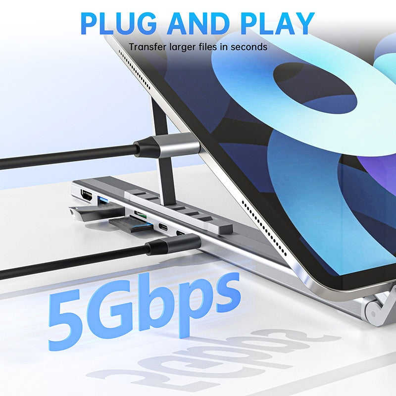 Gluschwein - 💻 45% RABATT! ⚡ 2-in-1 USB-C Dockingstation & Laptopständer – 8 Ports, 4K HDMI & Höhenverstellbar für Mehr Produktivität 🖥️